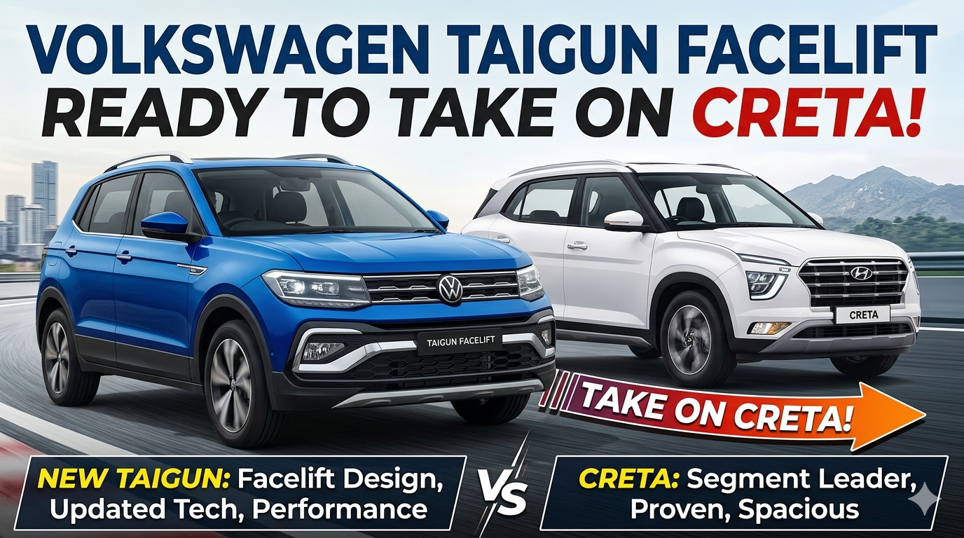 Volkswagen Taigun Facelift 2026: New Look, Updated Tech to Take On the Creta