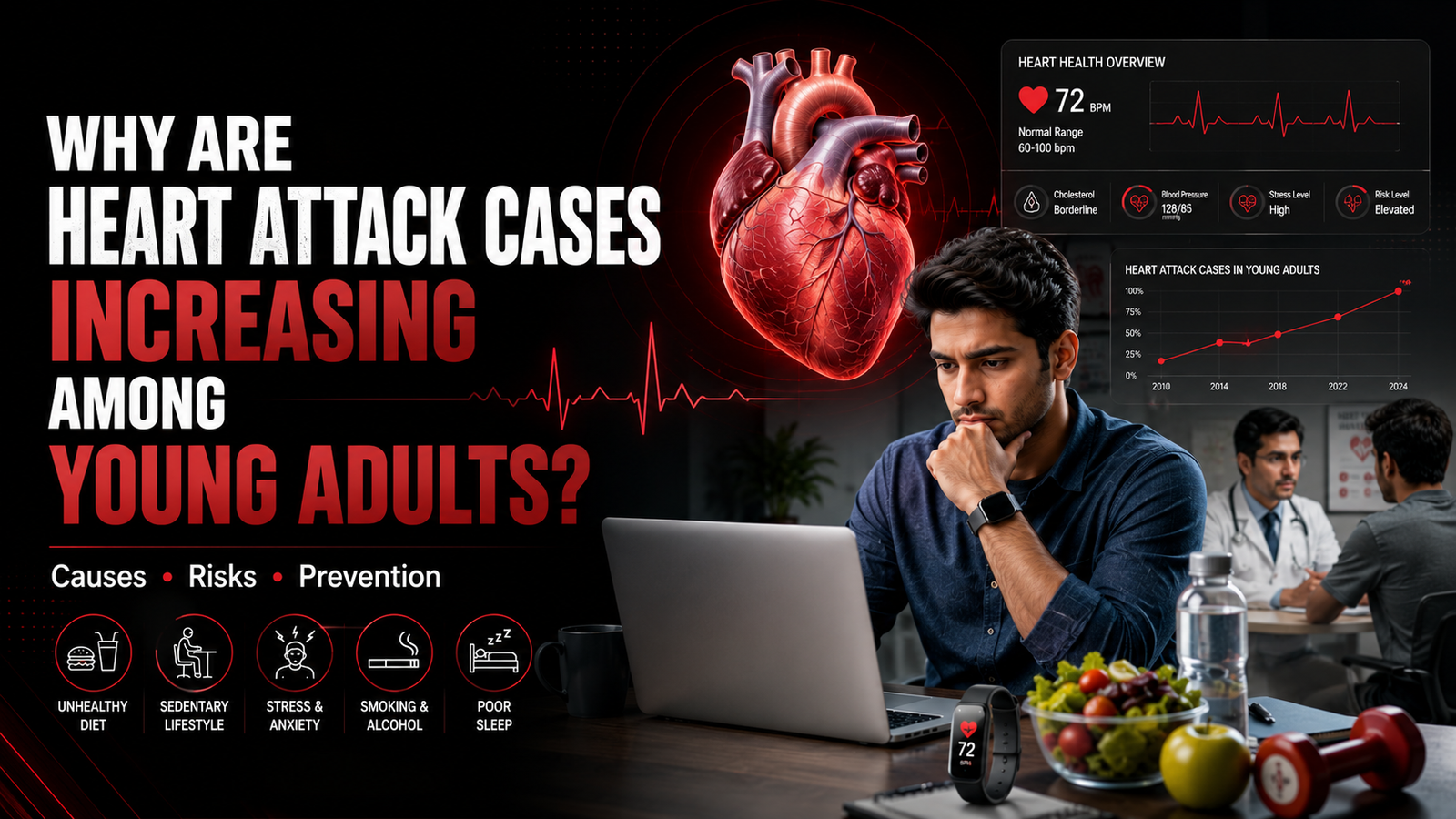 Why Are Heart Attack Cases Increasing Among Young Adults? Causes, Risks, and Prevention
