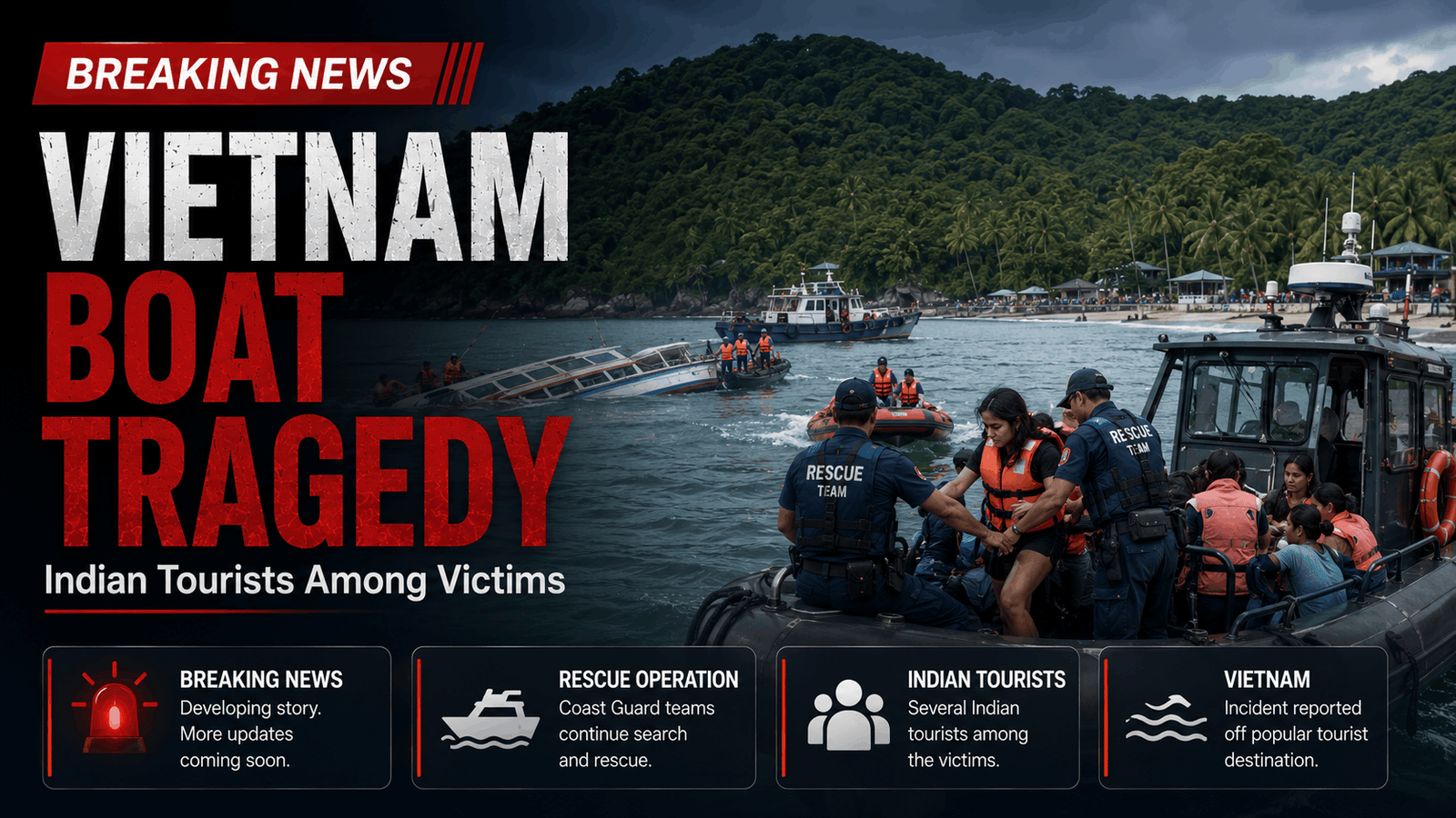 Vietnam Boat Tragedy: 15 Indian Tourists Killed After Speedboat Capsizes Near Phu Quoc Island